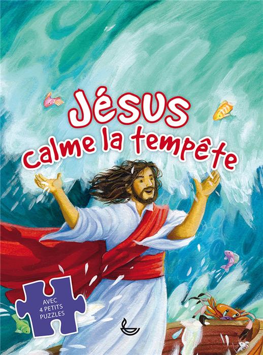 Jésus calme la tempête avec 4 puzzles