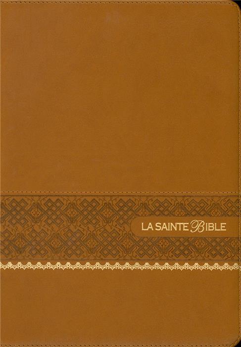 Bible Segond 1910 gros caractères Marron souple avec fine dentelle Tranche dorée