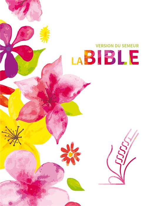 Bible Semeur 2015 Fleurs textile rigide Tranche blanche