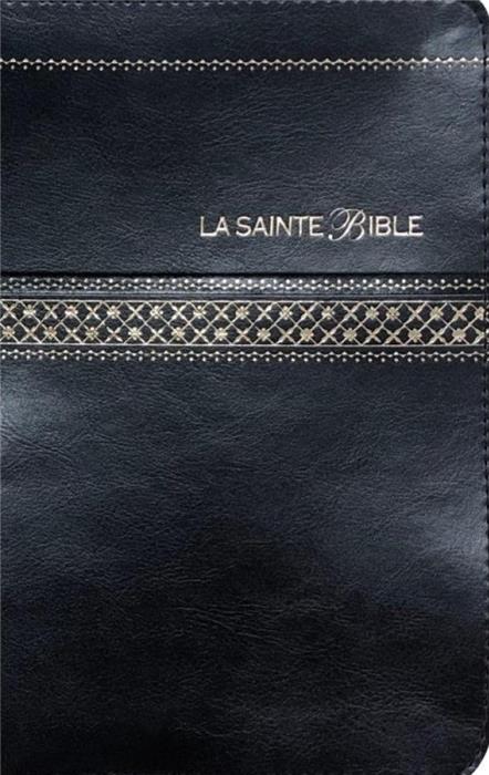 Bible Segond 1910 poche Noire similicuir souple avec onglets et zip tranche dorée