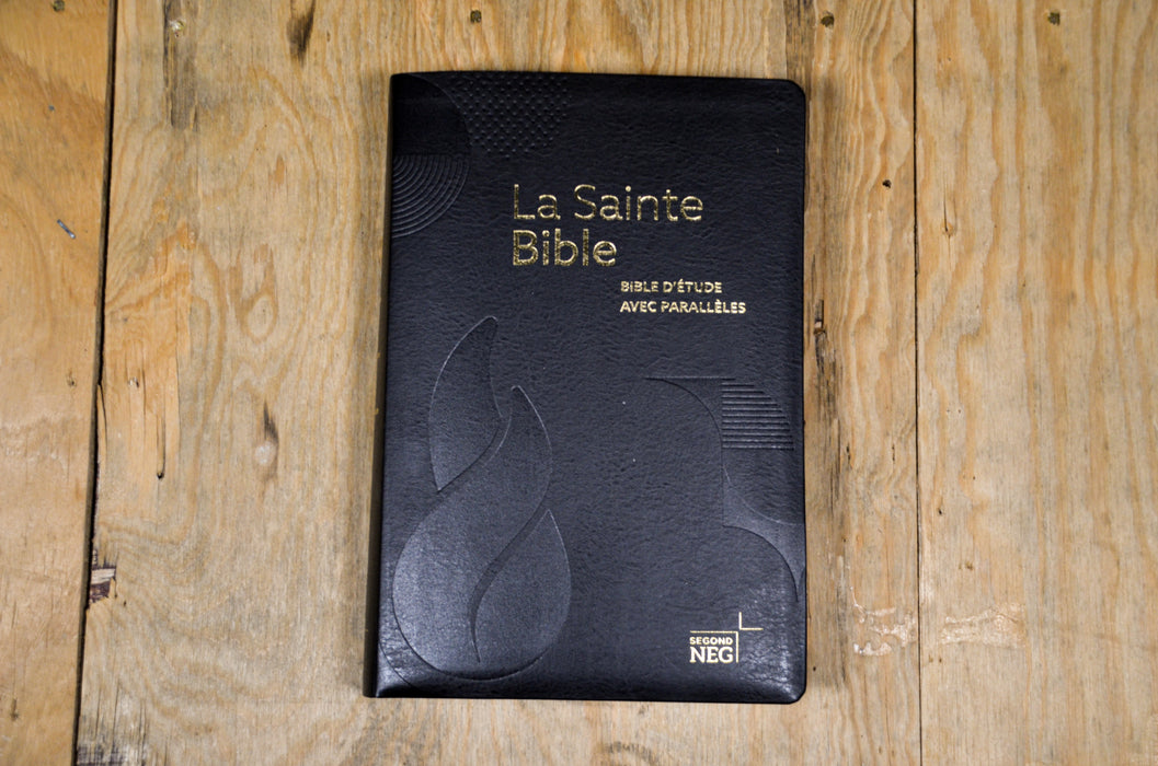 Bible d'étude NEG avec parallèles Noire souple Tranche dorée avec onglets
