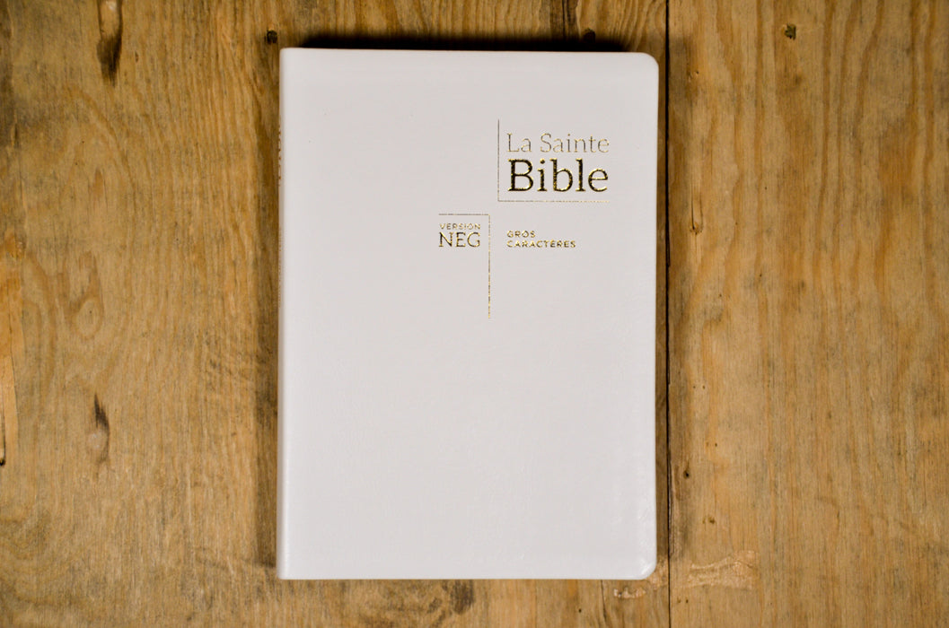 Bible NEG gros caractères Blanche souple Tranche dorée — BLFStore