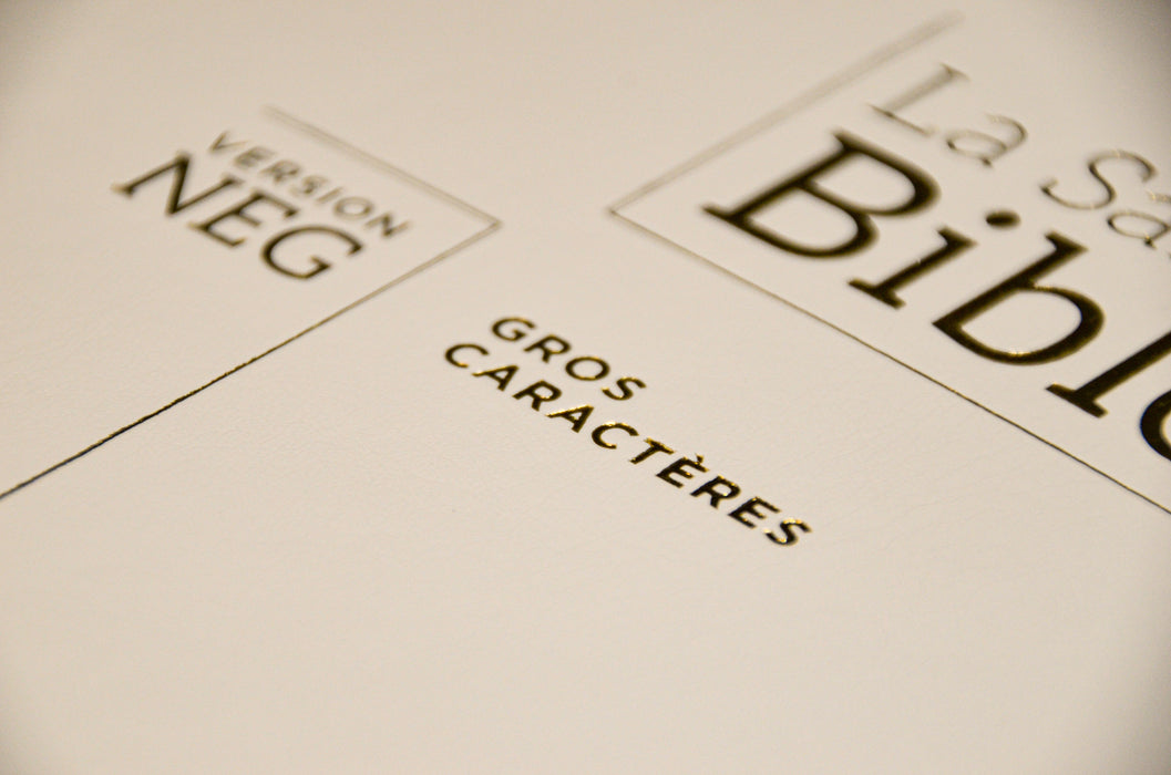 Bible NEG gros caractères Blanche souple Tranche dorée — BLFStore
