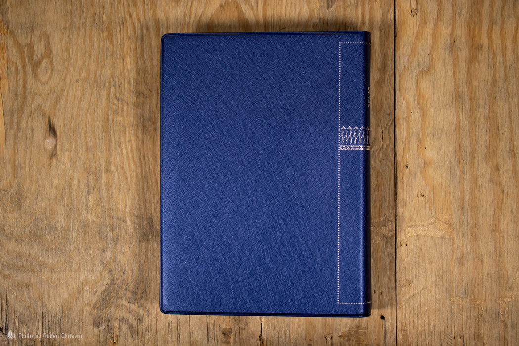 Bible Segond 1910 gros caractères bleue vinyle souple