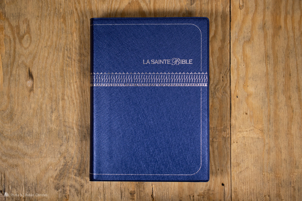 Bible Segond 1910 gros caractères bleue vinyle souple