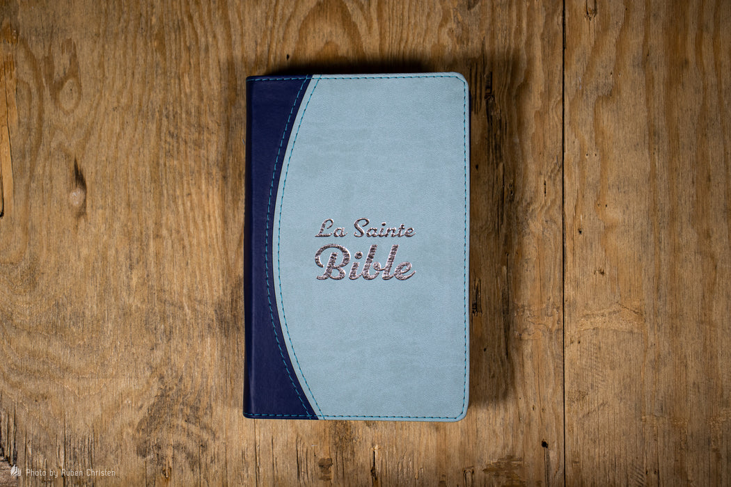 Bible Segond 1910 Poche Bleue claire souple Tranche argentée