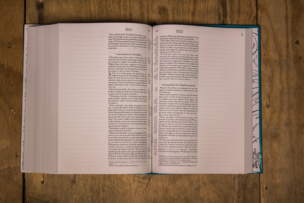 Bible Segond 21 Journal de bord avec grandes marges Turquoise blanche rigide