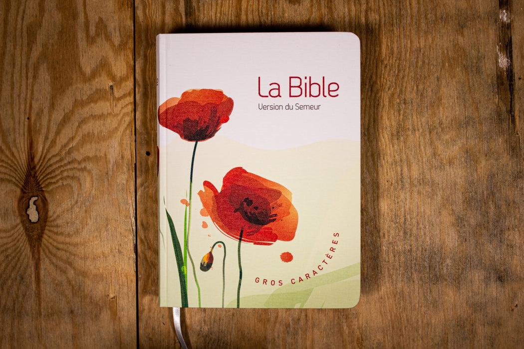 Bible Semeur 2015, gros caractères semi-souple, coquelicots