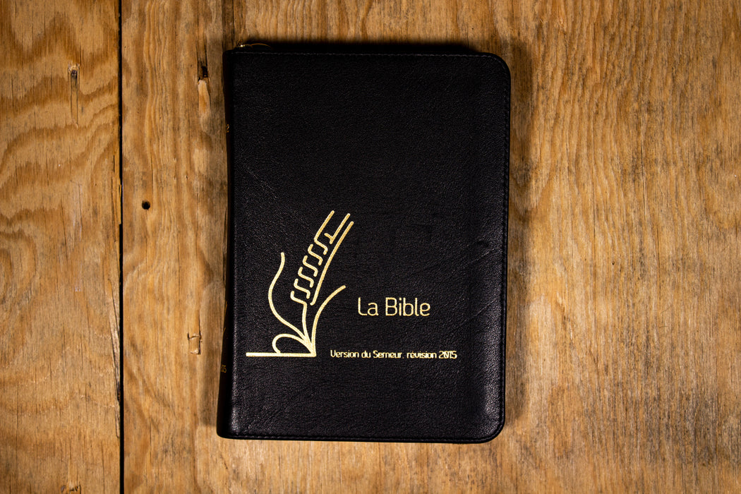 Bible Semeur 2015 poche Noire souple Tranche dorée avec zip