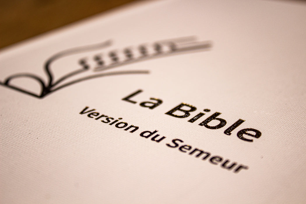 Bible Semeur 2015 Blanche lin rigide Tranche dorée