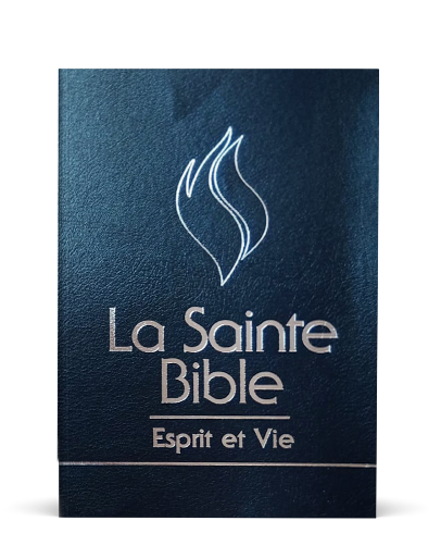 Bible Segond 1910 Esprit et Vie Deluxe cuir bleu nuit Onglets Tranche argenté