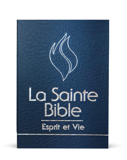 Bible Segond 1910 Esprit et Vie simili cuir bleu nuit, onglets, tranche argenté